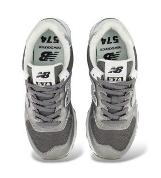 New Balance Sneakers in pelle 574 grigio metallizzato