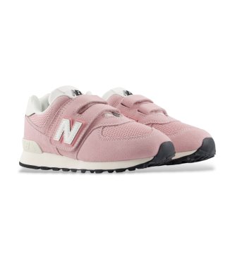 New Balance Ténis de pele 574 Hook & Loop rosa