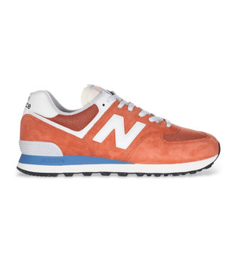 New Balance Skórzane buty sportowe 574 pomarańczowe