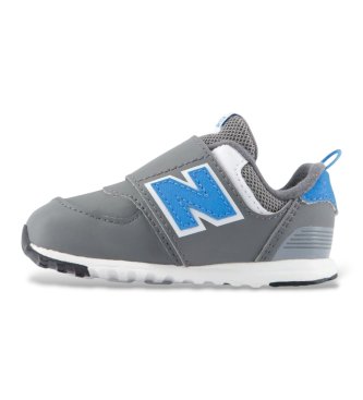 New Balance Ténis de pele 574 NEWB Hook & Loop cinzentos