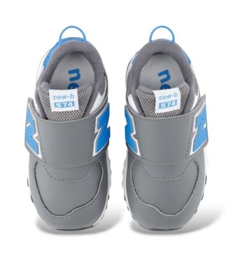 New Balance Ténis de pele 574 NEWB Hook & Loop cinzentos