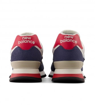 New Balance 574 Sneakers robuste in pelle blu navy