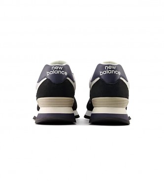 New Balance 574 Sneaker in pelle robusta nera