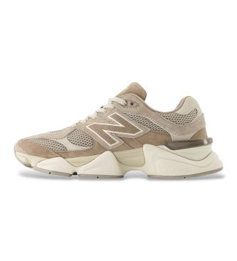 New Balance 9060 beige leather sneakers