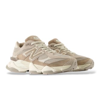 New Balance 9060 beige leather sneakers