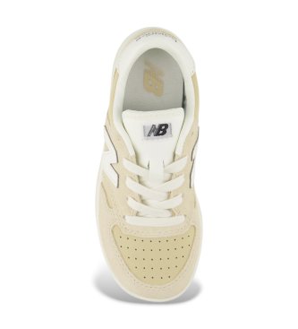 New Balance T500 Lace beige leather trainers
