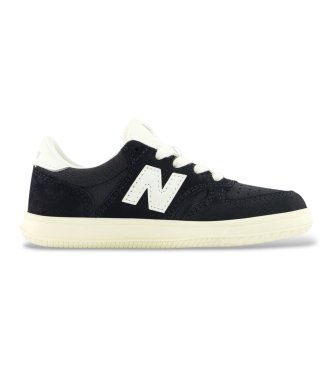 New Balance T500 Lace black leather trainers