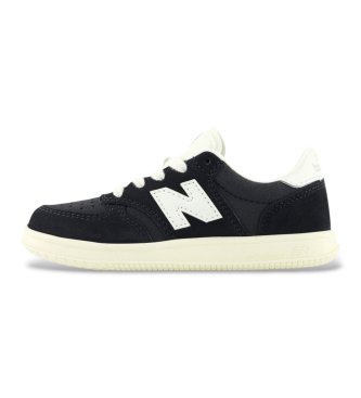 New Balance T500 Lace black leather trainers