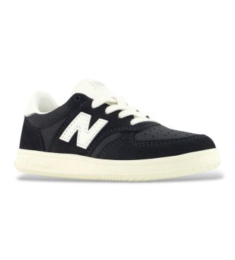 New Balance T500 Lace black leather trainers