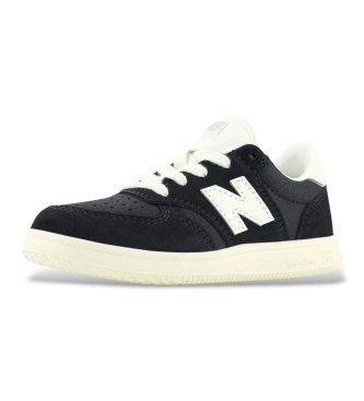 New Balance T500 Lace black leather trainers