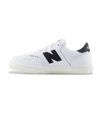 New Balance White T500 Lace leather sneakers