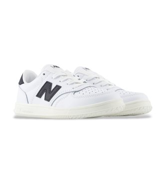 New Balance White T500 Lace leather sneakers