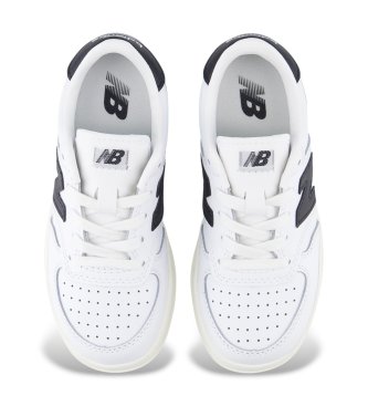 New Balance White T500 Lace leather sneakers