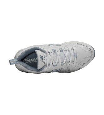 New Balance WX608V5 Sapatilhas de couro resistentes ao deslizamento brancas