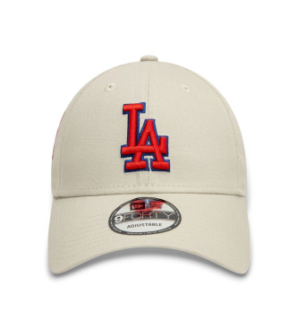 New Era Gorra LA Dodgers Side Patch 9Forty beige