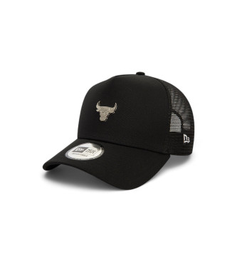 New Era Bon de camionista metlico dos Chicago Bulls preto