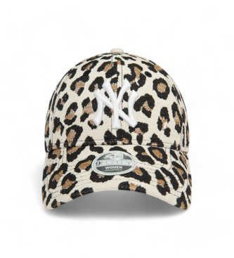 New Era Beżowa czapka Leopard 9Forty New York Yankees