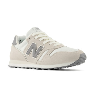 New Balance Beżowe skórzane buty treningowe 373v2