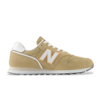 New Balance 373V2 senfgelbe Leder-Turnschuhe