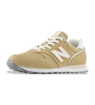 New Balance 373V2 senfgelbe Leder-Turnschuhe