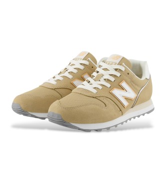 New Balance 373V2 senfgelbe Leder-Turnschuhe