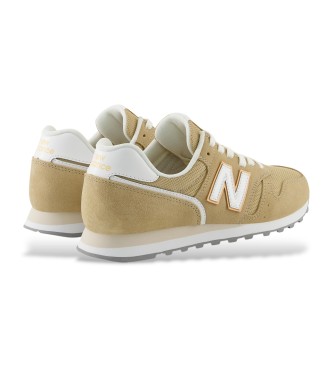 New Balance 373V2 senfgelbe Leder-Turnschuhe