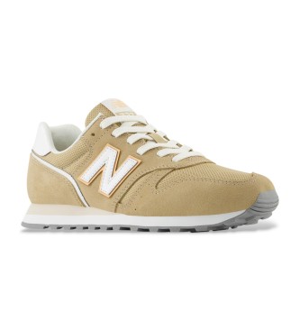New Balance 373V2 senfgelbe Leder-Turnschuhe