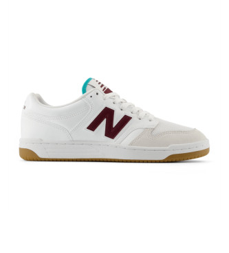 New Balance Leather Sneakers 480 white, maroon