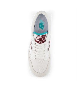 New Balance Leather Sneakers 480 white, maroon