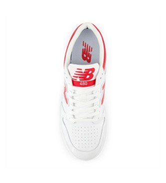 New Balance Leather Sneakers 480 white, red