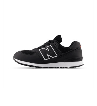 New Balance Lder Sneakers 574 svart
