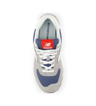 New Balance Leder-Sneakers 574 grau, marineblau