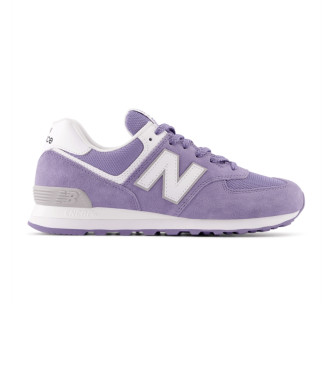 New Balance Skórzane trampki 574 liliowy