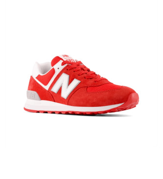 New Balance Skórzane trampki 574 czerwone