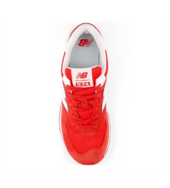 New Balance Zapatillas de Piel 574 rojo