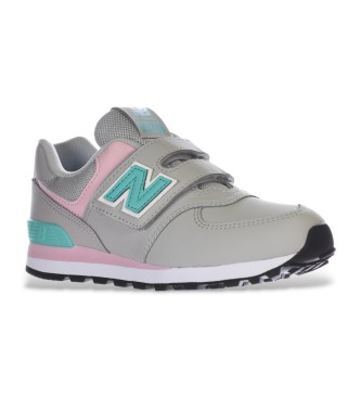 New Balance Leren 574 Core Hook & Loop grijze sportschoenen