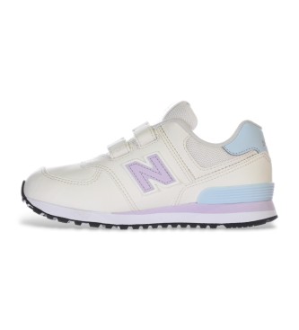 New Balance Leder Turnschuhe 574 Core Hook & Loop wei