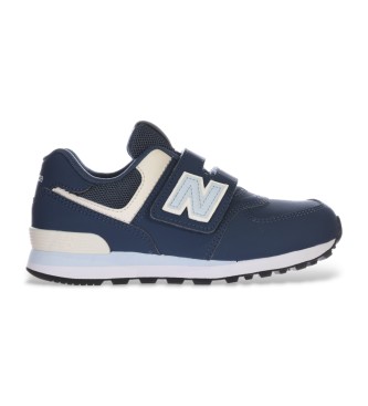 New Balance Scarpe da ginnastica in pelle blu scuro 574 Core con chiusura a strappo