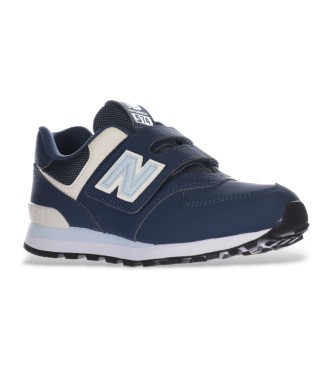 New Balance Scarpe da ginnastica in pelle blu scuro 574 Core con chiusura a strappo