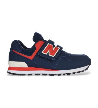 New Balance Sapatilhas de couro 574 Core Hook & Loop azul-marinho