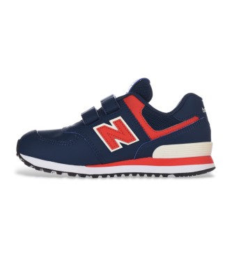 New Balance Scarpe da ginnastica in pelle blu scuro 574 Core con chiusura a strappo