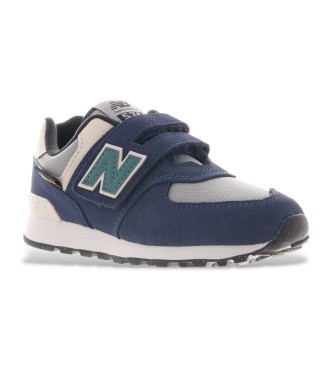 New Balance Scarpe da ginnastica in pelle blu scuro con chiusura a strappo 574 Core