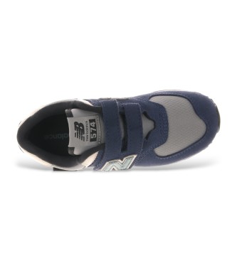 New Balance Scarpe da ginnastica in pelle blu scuro con chiusura a strappo 574 Core