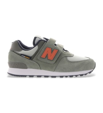 New Balance Leder-Turnschuhe 574 Core Hook & Loop grn