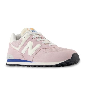 New Balance Baskets en cuir 574 rose