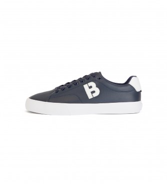BOSS Leather sneakers Detail B navy