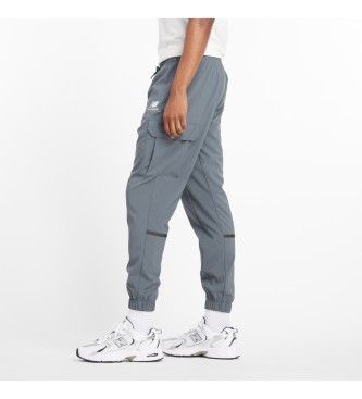 New Balance Pantaloni da jogging cargo classici in tessuto grigio