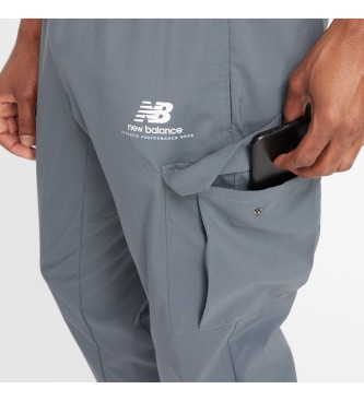 New Balance Pantaloni da jogging cargo classici in tessuto grigio