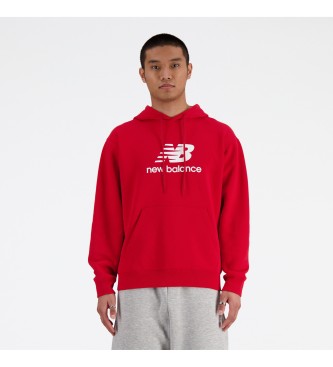 New Balance Felpa rossa con logo in pile Sport Essentials