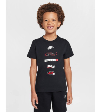 Nike Brandmark stapel t-shirt zwart